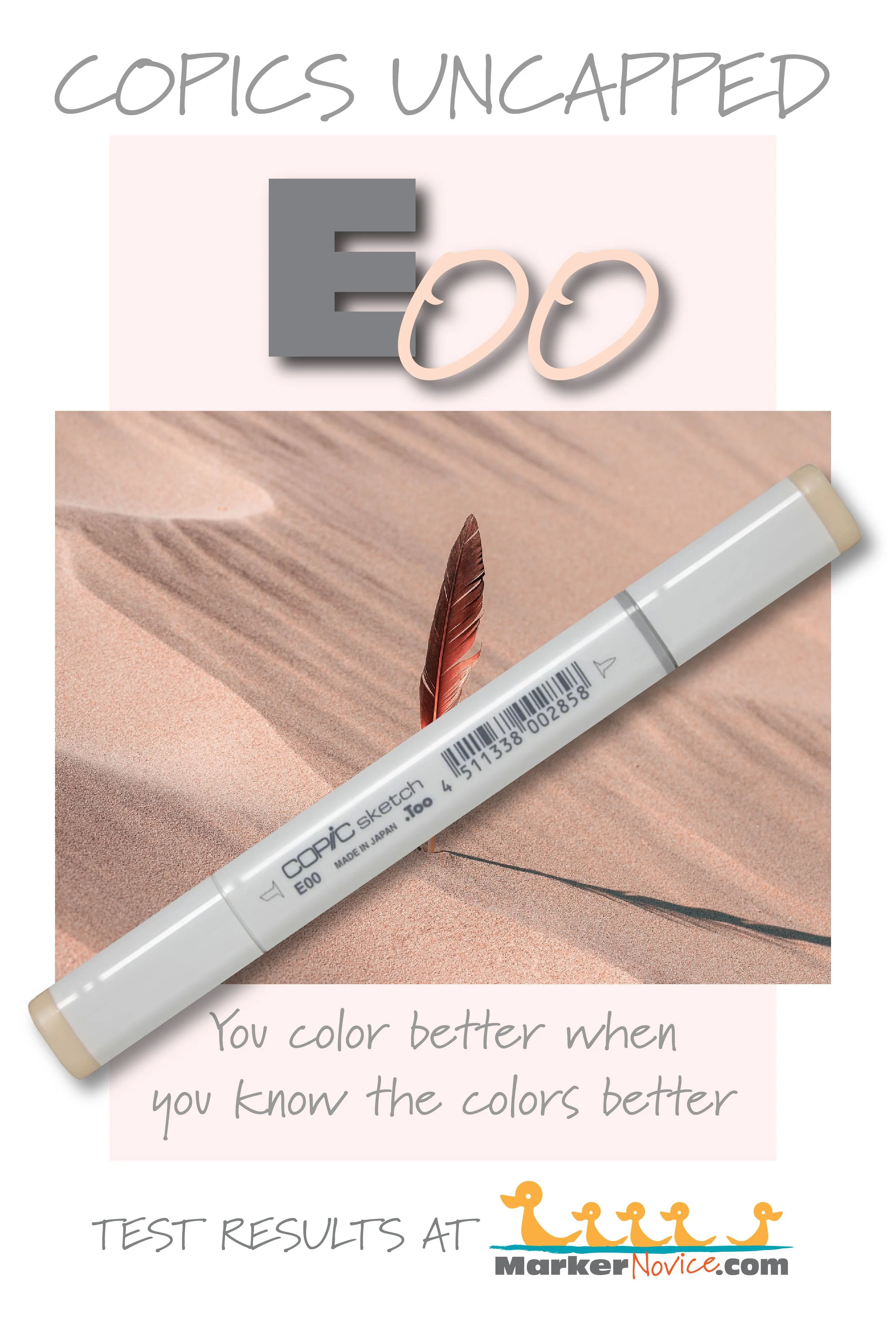 E00 Cotton Pearl: Copics Uncapped (Marker Swatch, Ink Testing